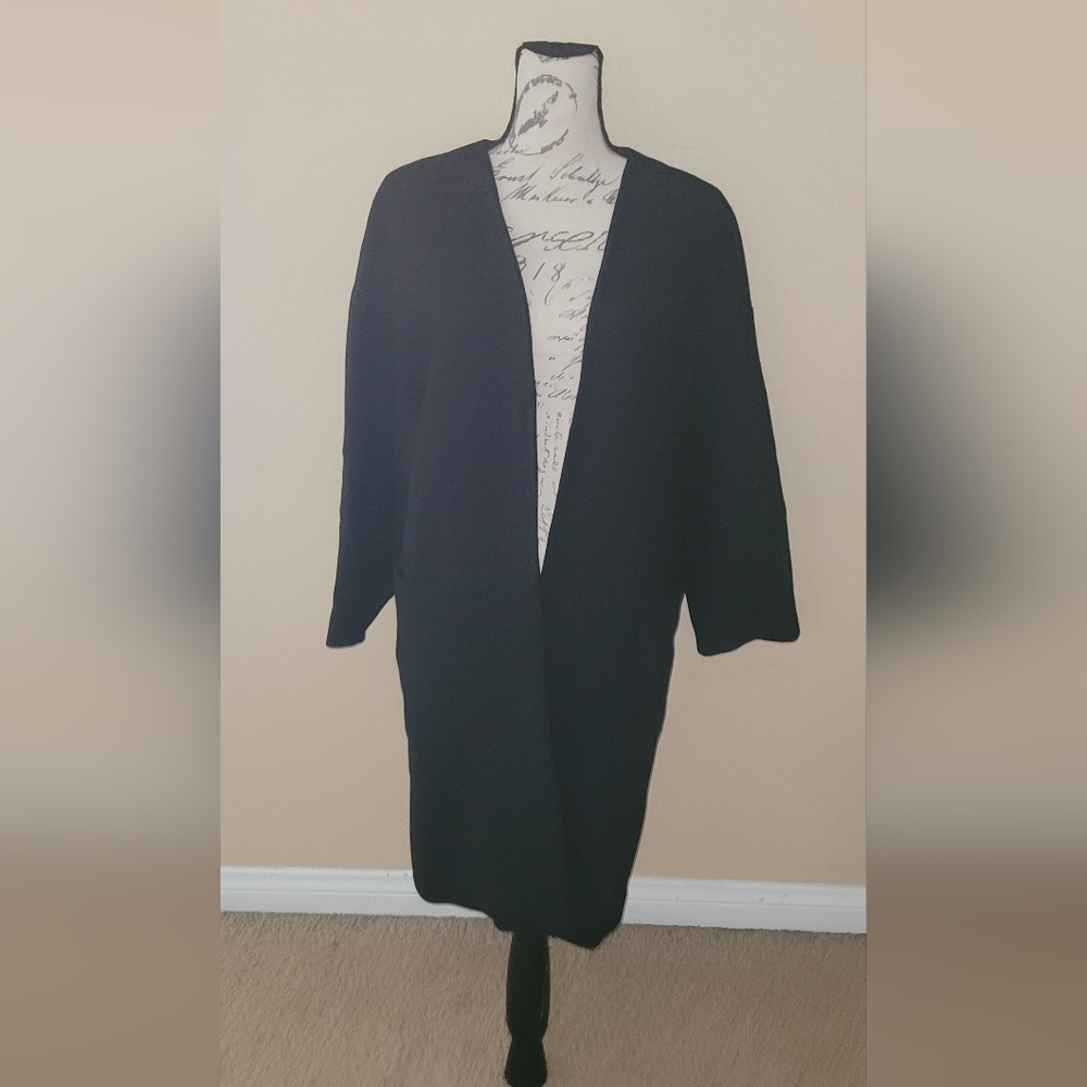 Zara Black Open-Front Coat